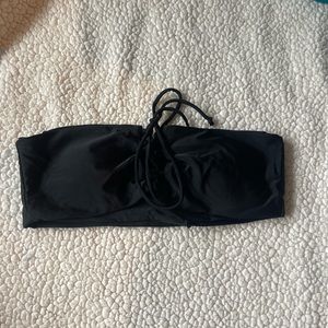 Zaful black tie up bandeau bikini top size M